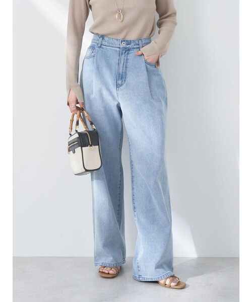 earth music&ecology（アースミュージックアンドエコロジー）の「タックルーズデニムパンツ（デニムパンツ・レディース・ブラック/ピンク/ライトインディゴブルー・M/S）」の22枚目の写真