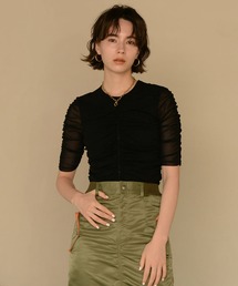 MATURED | 【MATURED/マチュアード】シアーギャザートップス(Tシャツ/カットソー)