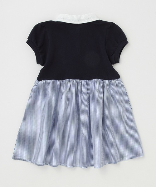 petit main（プティマイン）の「【リンク】ポロ切替えワンピース(キッズ)（ワンピース・キッズ・オフホワイト/ネイビー・130cm/100cm/80ｃｍ/90cm/110cm/120cm）」の7枚目の写真