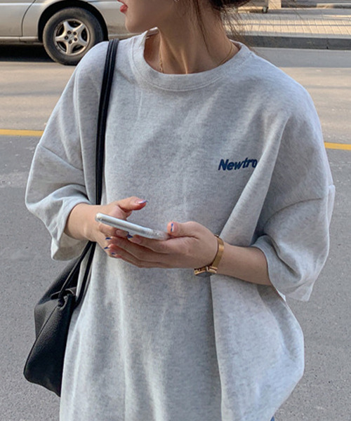 c.u.l(シーユーエル)の「オーバーサイズバックプリントロゴプリントTシャツ culw441(Tシャツ/カットソー・レディース・ネイビー/ピンク/アッシュ・FREE)」の14枚目の写真