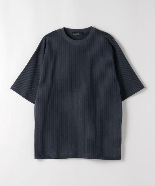 green label relaxing（グリーンレーベルリラクシング）の「サッカー ストライプ クルーネック Tシャツ -吸水速乾-（Tシャツ/カットソー・メンズ・ライトグレー/ライトブルー/ネイビー・S/M/L/XL）」の14枚目の写真