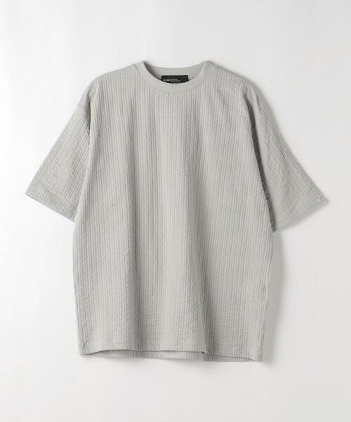 green label relaxing（グリーンレーベルリラクシング）の「サッカー ストライプ クルーネック Tシャツ -吸水速乾-（Tシャツ/カットソー・メンズ・ライトグレー/ライトブルー/ネイビー・S/M/L/XL）」の11枚目の写真