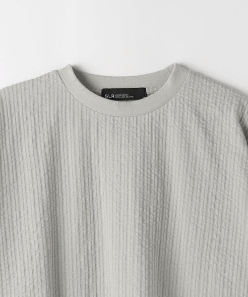 green label relaxing（グリーンレーベルリラクシング）の「サッカー ストライプ クルーネック Tシャツ -吸水速乾-（Tシャツ/カットソー・メンズ・ライトグレー/ライトブルー/ネイビー・S/M/L/XL）」の6枚目の写真