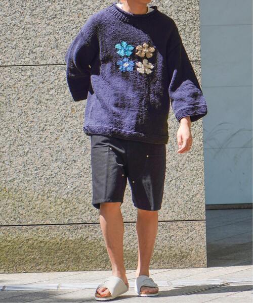 JOINT WORKS(ジョイントワークス)の「【MacMahon Knitting Mills / マクマホンニッティングミルズ】-4Flowers(ニット/セーター・メンズ・アイボリー/ブラック・FREE)」の6枚目の写真