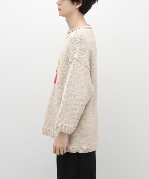 JOINT WORKS(ジョイントワークス)の「【MacMahon Knitting Mills / マクマホンニッティングミルズ】-4Flowers(ニット/セーター・メンズ・アイボリー/ブラック・FREE)」の22枚目の写真