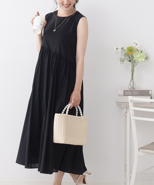 CLOCHE クロシェ　コットンボイルギャザーワンピース couture brooch（クチュールブローチ）の「◇CLOCHE コットン