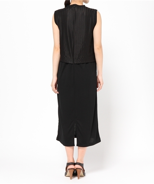 SENSE OF PLACE by URBAN RESEARCH（センスオブプレイスバイアーバンリサーチ）の「シアーストライプストレートワンピース（ワンピース・レディース・ホワイト/ブラック・FREE）」の4枚目の写真