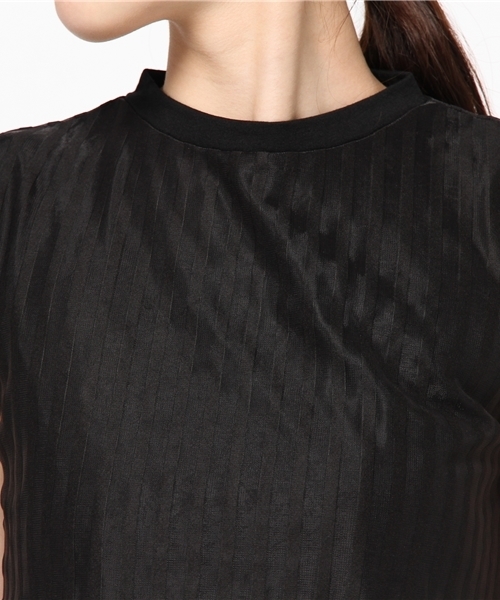 SENSE OF PLACE by URBAN RESEARCH（センスオブプレイスバイアーバンリサーチ）の「シアーストライプストレートワンピース（ワンピース・レディース・ホワイト/ブラック・FREE）」の5枚目の写真