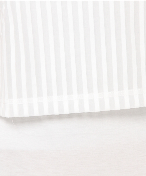 SENSE OF PLACE by URBAN RESEARCH（センスオブプレイスバイアーバンリサーチ）の「シアーストライプストレートワンピース（ワンピース・レディース・ホワイト/ブラック・FREE）」の10枚目の写真