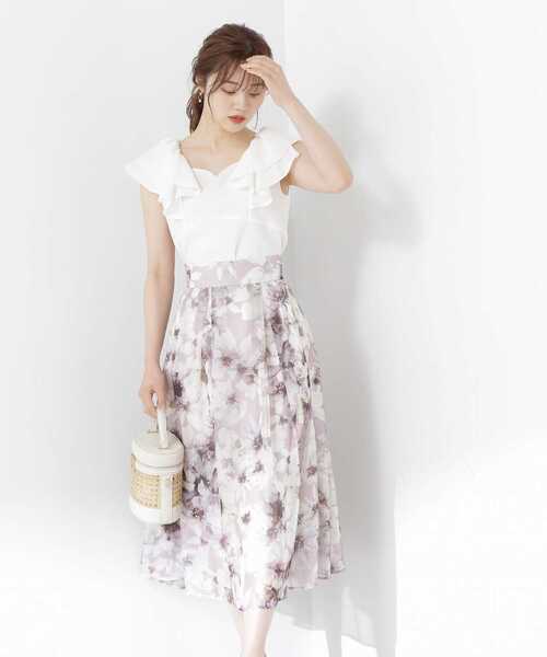 PROPORTION BODY DRESSING（プロポーションボディドレッシング）の「ラッフルバックデザインブラウス / 1213210600（シャツ/ブラウス・レディース・ホワイト系その他/ピンク/ダークグレー・SMALL/MEDIUM）」の5枚目の写真