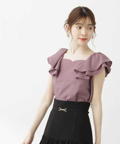 PROPORTION BODY DRESSING（プロポーションボディドレッシング）の「ラッフルバックデザインブラウス / 1213210600（シャツ/ブラウス・レディース・ホワイト系その他/ピンク/ダークグレー・SMALL/MEDIUM）」の16枚目の写真