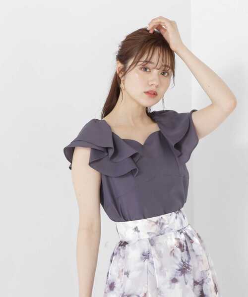 PROPORTION BODY DRESSING（プロポーションボディドレッシング）の「ラッフルバックデザインブラウス / 1213210600（シャツ/ブラウス・レディース・ホワイト系その他/ピンク/ダークグレー・SMALL/MEDIUM）」の2枚目の写真