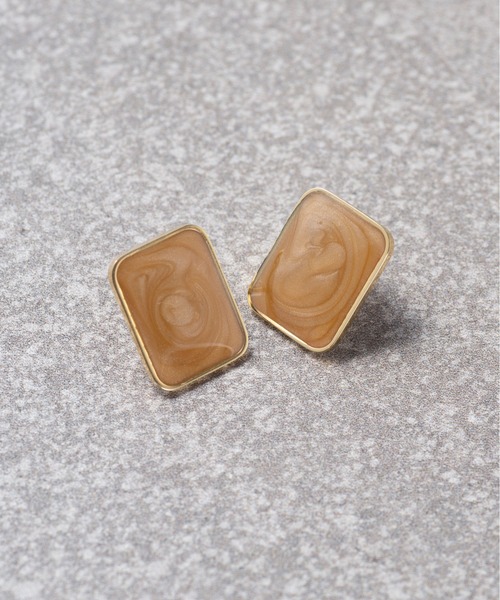 Nei nor(ネイナー)の「【Nei/nor】ピアス ニュアンスカラー マーブルデザイン NnP-0049 GR/BK/BE(ピアス(両耳用)・レディース・ブラック/グリーン/ベージュ・FREE)」の5枚目の写真