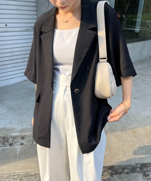 カプリシューレマージュ ⭐︎24ss 美品✨半袖シアーシャツジャケット CAPRICIEUX LE'MAGE（カプリシューレマージュ）の「半袖シアー