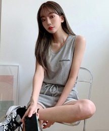 A'GEM/9 × .kom『muah muah/ムーアムーア』 STANDARD GRAPHIC SLEEVELESS/スタンダード グラフィック スリーブレス カットソー