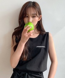 A'GEM/9 × .kom『muah muah/ムーアムーア』 STANDARD GRAPHIC SLEEVELESS/スタンダード グラフィック スリーブレス カットソー