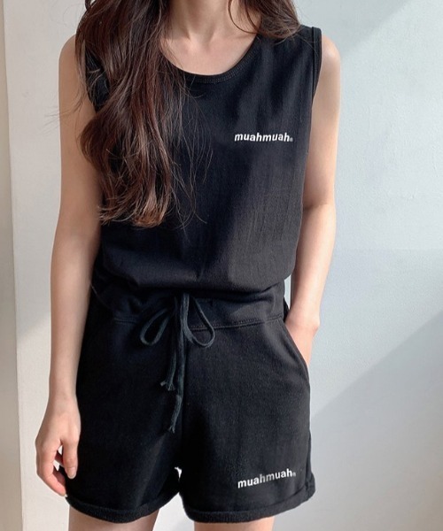 muahmuah(ムーアムーア)の「A'GEM/9 × .kom『muah muah/ムーアムーア』 STANDARD GRAPHIC SLEEVELESS/スタンダード グラフィック スリーブレス カットソー(Tシャツ/カットソー・レディース・ライトブルー/ブラック/グレー/アイボリー・FREE)」の15枚目の写真