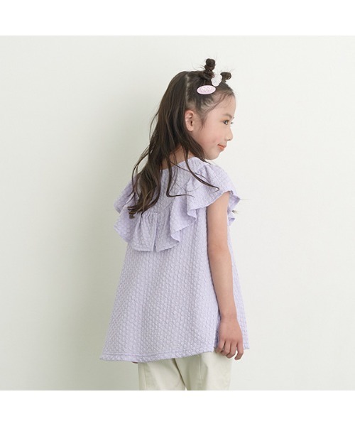 Lycee mine（リセマイン）の「フリルがかわいいぽこぽこチュニック（タンクトップ・キッズ・ブラック/ミント/ラベンダー/ベビーピンク・100cm/110cm/120cm/130cm/140cm/150cm）」の12枚目の写真