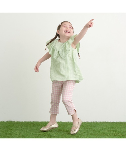 Lycee mine（リセマイン）の「フリルがかわいいぽこぽこチュニック（タンクトップ・キッズ・ブラック/ミント/ラベンダー/ベビーピンク・100cm/110cm/120cm/130cm/140cm/150cm）」の14枚目の写真
