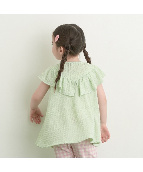 Lycee mine（リセマイン）の「フリルがかわいいぽこぽこチュニック（タンクトップ・キッズ・ブラック/ミント/ラベンダー/ベビーピンク・100cm/110cm/120cm/130cm/140cm/150cm）」の20枚目の写真