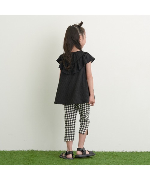Lycee mine（リセマイン）の「フリルがかわいいぽこぽこチュニック（タンクトップ・キッズ・ブラック/ミント/ラベンダー/ベビーピンク・100cm/110cm/120cm/130cm/140cm/150cm）」の16枚目の写真