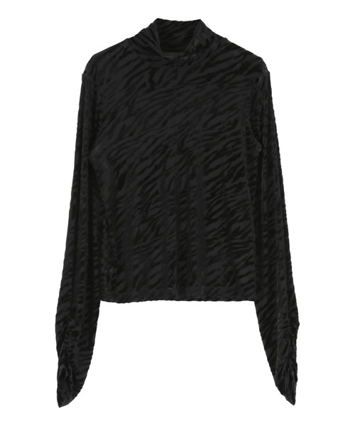 miette(ミエット)の「フロッキープリントシアーハイネックトップス(Tシャツ/カットソー・レディース・ブルー系その他/ベージュ系その他/ブラック系その他/イエロー系その他/ブラック・FREE)」の17枚目の写真