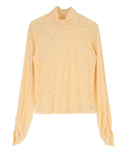 miette(ミエット)の「フロッキープリントシアーハイネックトップス(Tシャツ/カットソー・レディース・ブルー系その他/ベージュ系その他/ブラック系その他/イエロー系その他/ブラック・FREE)」の16枚目の写真