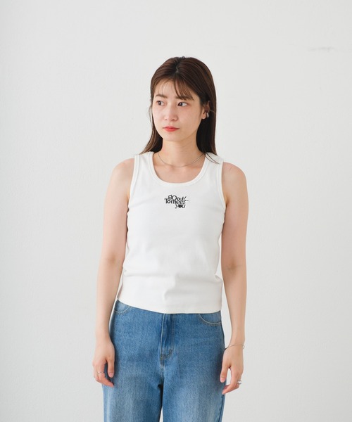 45R 刺繍のタンクトップ 45R 刺繍のタンクトップ