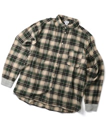 2WAYショールカラー L/Sチェックネルシャツ