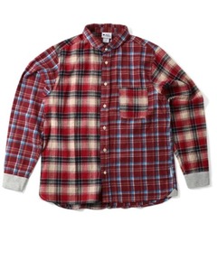 2WAYショールカラー L/Sチェックネルシャツ