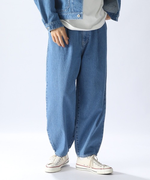 niko and...（ニコアンド）の「［niko and ...JEANS 2023AW］デニムテーパードパンツ（デニムパンツ・メンズ・ブルー/ブラック・MEDIUM/LARGE）」の10枚目の写真