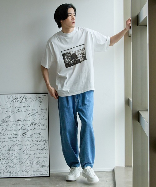 niko and...（ニコアンド）の「［niko and ...JEANS 2023AW］デニムテーパードパンツ（デニムパンツ・メンズ・ブルー/ブラック・MEDIUM/LARGE）」の6枚目の写真