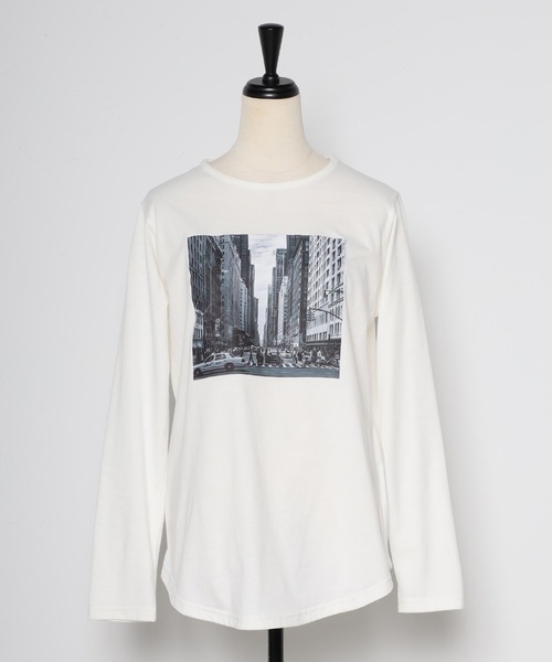 Bonjour Sagan(ボンジュールサガン)の「転写プリントロンT(Tシャツ/カットソー・レディース・ホワイト/チャコールグレー・FREE)」の16枚目の写真