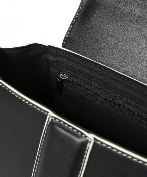 mysty woman（ミスティウーマン）の「パイピングレザーBAG 969378（ハンドバッグ・レディース・ブラック/ブラウン/アイボリー・FREE）」の20枚目の写真