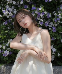 コットンペプラムキャミ/cotton peplum cami トップス フレア ビスチェ レイヤード ブラック ホワイト