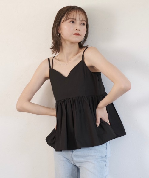 セール】コットンペプラムキャミ/cotton peplum cami トップス