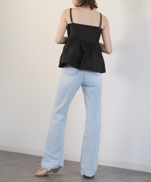 Reurie'（レウリィ）の「コットンペプラムキャミ/cotton peplum cami トップス フレア ビスチェ レイヤード ブラック ホワイト（キャミソール・レディース・アイボリー/ブラック・FREE）」の21枚目の写真