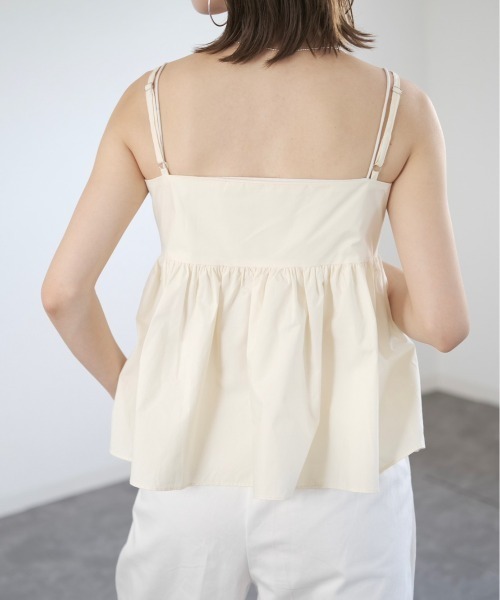 コットンペプラムキャミ/cotton peplum cami トップス フレア