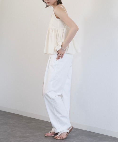 Reurie'（レウリィ）の「コットンペプラムキャミ/cotton peplum cami トップス フレア ビスチェ レイヤード ブラック ホワイト（キャミソール・レディース・アイボリー/ブラック・FREE）」の14枚目の写真