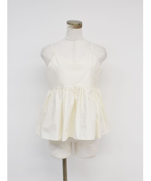 Reurie'（レウリィ）の「コットンペプラムキャミ/cotton peplum cami トップス フレア ビスチェ レイヤード ブラック ホワイト（キャミソール・レディース・アイボリー/ブラック・FREE）」の18枚目の写真