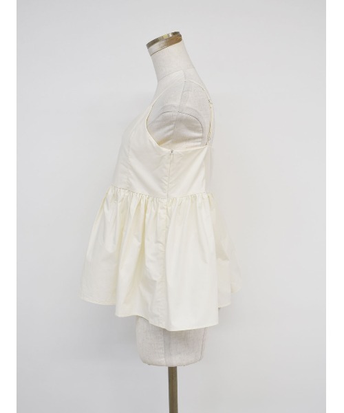 Reurie'（レウリィ）の「コットンペプラムキャミ/cotton peplum cami トップス フレア ビスチェ レイヤード ブラック ホワイト（キャミソール・レディース・アイボリー/ブラック・FREE）」の12枚目の写真