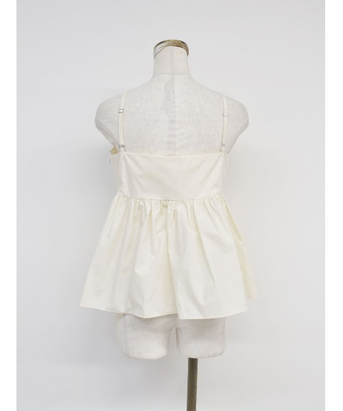 Reurie'（レウリィ）の「コットンペプラムキャミ/cotton peplum cami トップス フレア ビスチェ レイヤード ブラック ホワイト（キャミソール・レディース・アイボリー/ブラック・FREE）」の9枚目の写真