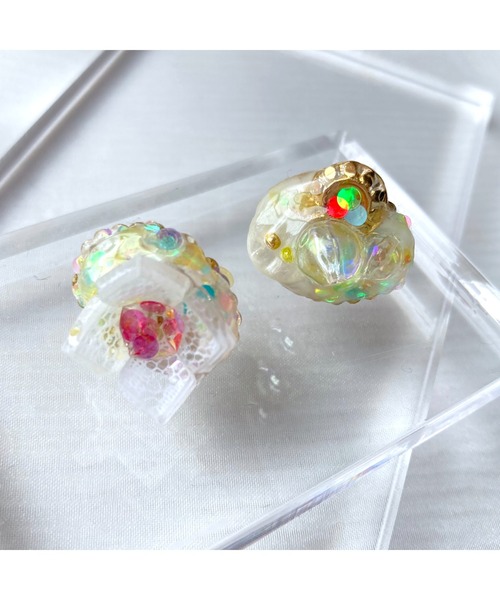 tone(トーン)の「【rusieberry】fantasy yellow garden(MA)(ピアス(両耳用)・レディース・イエロー・FREE)」の3枚目の写真