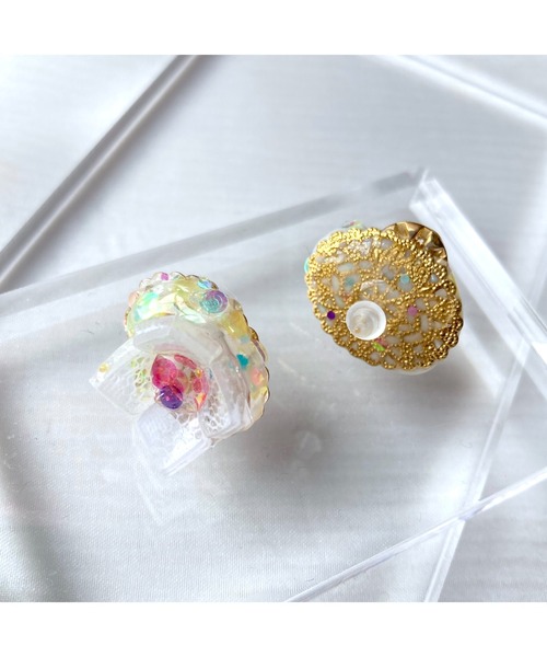 tone(トーン)の「【rusieberry】fantasy yellow garden(MA)(ピアス(両耳用)・レディース・イエロー・FREE)」の5枚目の写真