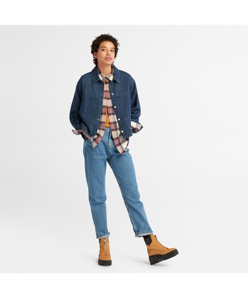 Timberland(ティンバーランド)の「レディース ハイウエスト ヘンプ デニム ジーンズ(デニムパンツ・レディース・ブルー/インディゴブルー・29inch/25inch/27inch)」の8枚目の写真