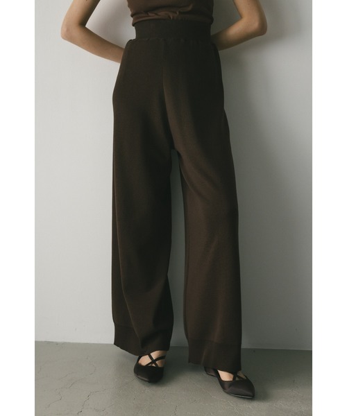 STYLEMIXER(スタイルミキサー)の「ドライニットリラックスパンツ(その他パンツ・レディース・アイボリー/ブラウン・MEDIUM/SMALL)」の2枚目の写真