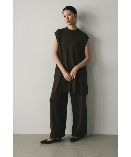 STYLEMIXER(スタイルミキサー)の「ドライニットリラックスパンツ(その他パンツ・レディース・アイボリー/ブラウン・MEDIUM/SMALL)」の12枚目の写真