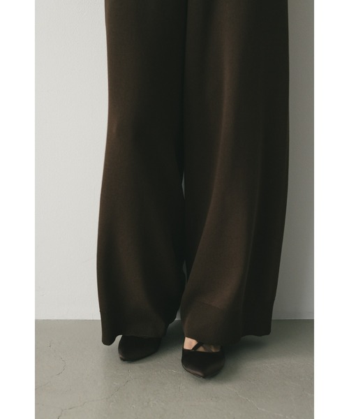 STYLEMIXER(スタイルミキサー)の「ドライニットリラックスパンツ(その他パンツ・レディース・アイボリー/ブラウン・MEDIUM/SMALL)」の15枚目の写真