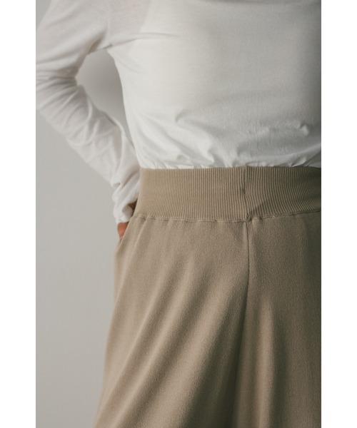 STYLEMIXER(スタイルミキサー)の「ドライニットリラックスパンツ(その他パンツ・レディース・アイボリー/ブラウン・MEDIUM/SMALL)」の6枚目の写真
