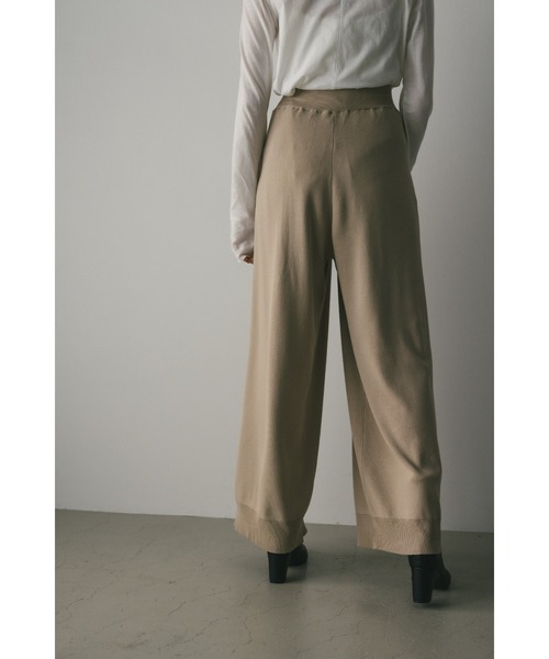 STYLEMIXER(スタイルミキサー)の「ドライニットリラックスパンツ(その他パンツ・レディース・アイボリー/ブラウン・MEDIUM/SMALL)」の8枚目の写真